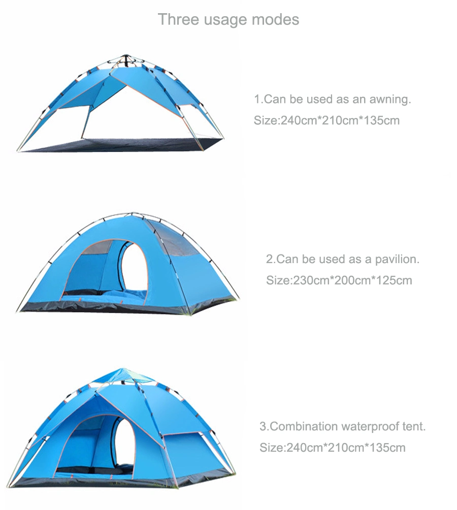Fully Automatic Double Layer Spring 3-4 People Outdoor Beach Leisure Picnic Camping Tents