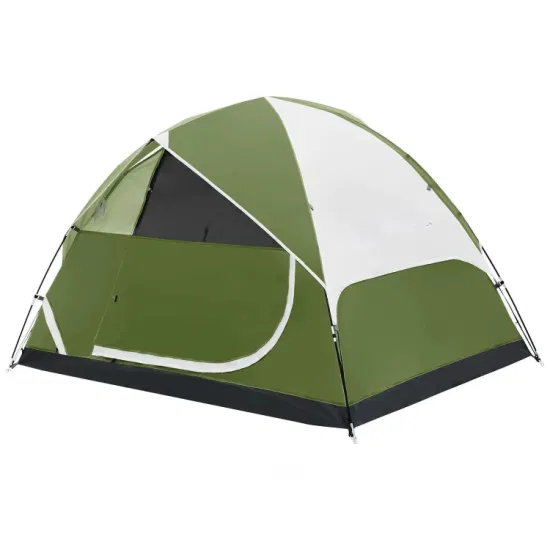 Tenda da campeggio familiare a doppio strato con finestre a rete di grandi dimensioni, impermeabile, antivento, di facile installazione